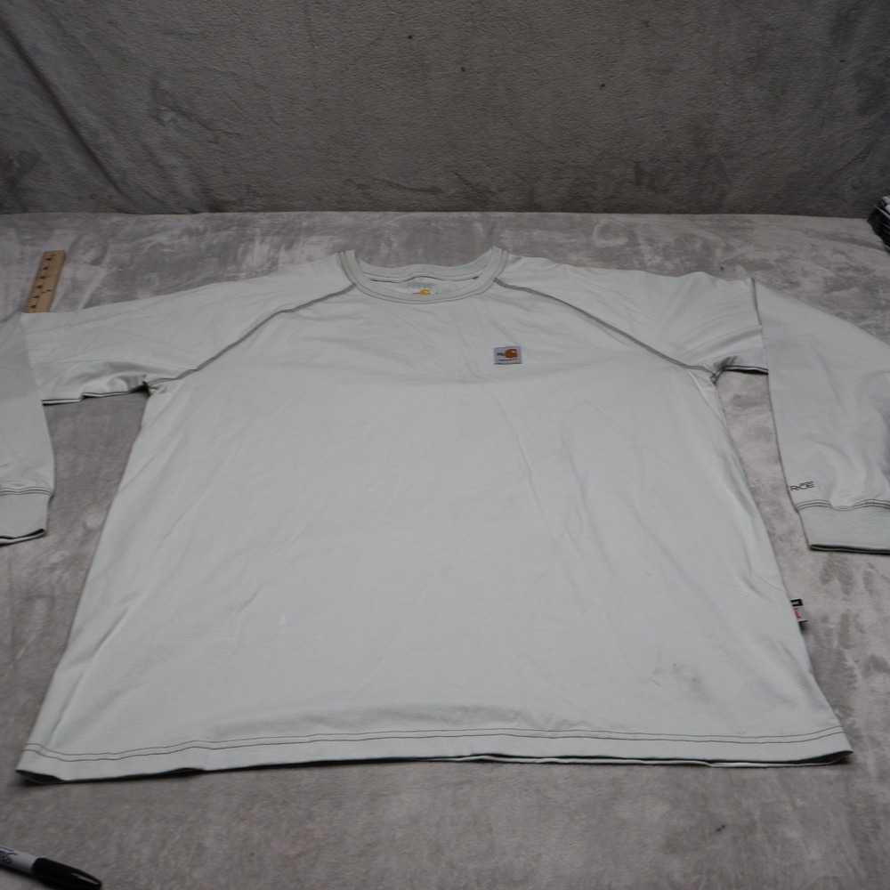 Carhartt FR Shirt Mens XL White Force Flame Resistant Force Long Sleeve Relaxed